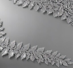 Sparkling silver background, intricate silver leaf lace border , holiday, sparkle