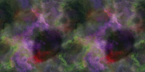 Multicolour space dyed marble seamless border art Endless edging texture background. Vivid mottled marl effect ombre home decor design. For tie dye and surface fashion ribbon trim.