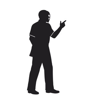 baseball umpire silhouette pointing black clip art preview