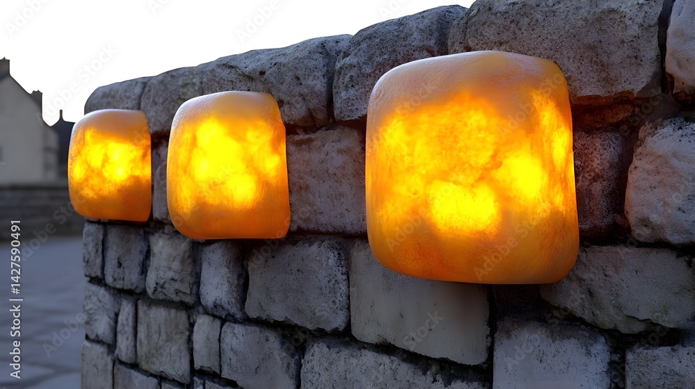 Poster glowing firewall deflects hacking attempts digital landscape visual art modern environment abstract 