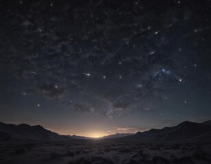 Vast, dark night sky ablaze with countless twinkling stars ,  cosmos,  outer space