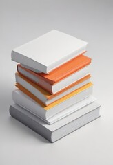 Three book cover mockups, varying sizes, on a white background ,  book design,  white background,  illustration