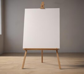 Wooden easel legs & base support large blank canvas ,  perspective,  support
