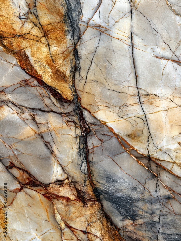 Aufkleber detailed view of exquisite marble surface showcasing intricate veins and smooth reflections in natur