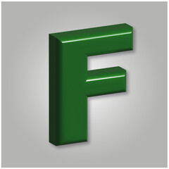 Letter E Green 3D Metalic View.ai