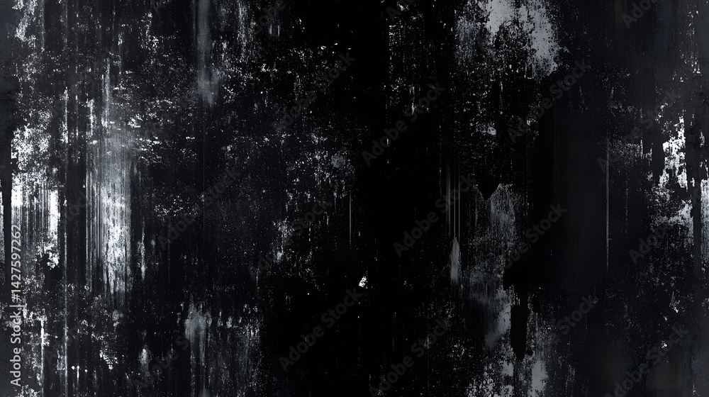 Poster abstract grayscale image showcasing distressed, textured surface patterns.