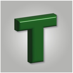 Letter S Green 3D Metalic View.ai