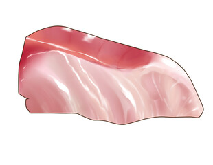 Semi real illustration of raw sliced yellow tail fish hamachi sashimi one piece