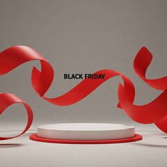 Abstract background with red ribbon 