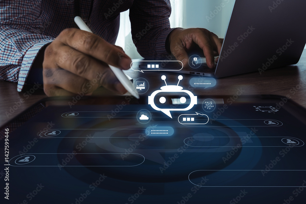 Poster ai technology chat automating virtual assistants and crm software chatbot chat assistant