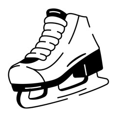 Doodle style icon of skating shoe

