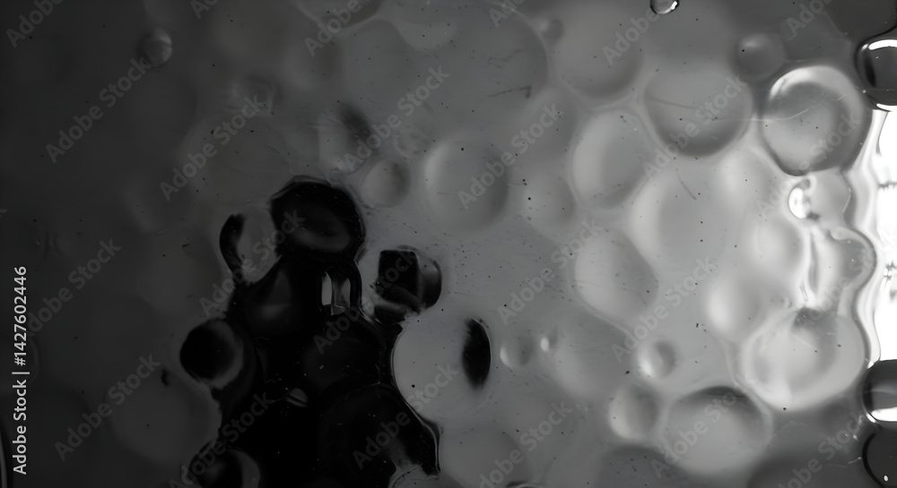 Poster abstract spherical reflections creating a textured monochromatic design
