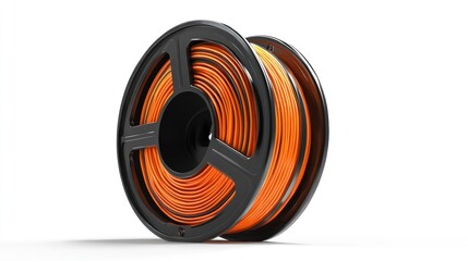 Orange 3D printer filament spool