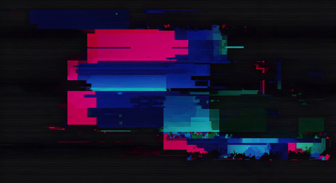 Contemporary Glitch Art Vector Background With Digital Interference Effect