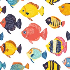 Naklejka premium Colorful fish pattern (2)