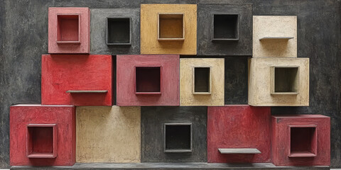  Colorful Wall Shelves in Geometric Design