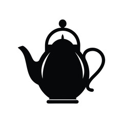 Obraz premium Teapot icon of silhouette vector illustration on white background 