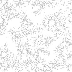 seamless gentle vector paisley print with ethnic paisley and flowers pattern, allover composition. Detailed beautiful paisleys with floral motives in black and white.