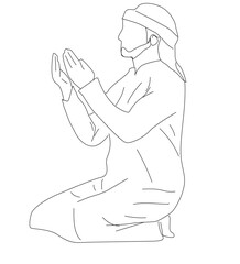 one drawing Muslim man praying