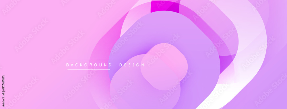 Fototapete abstract pink background features overlapping circular layers. gradient shades create depth, soft vi