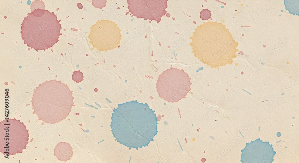 Poster abstract watercolor stains on paper creating unique and playful art
