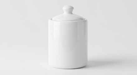 White Sugar Bowl with Lid