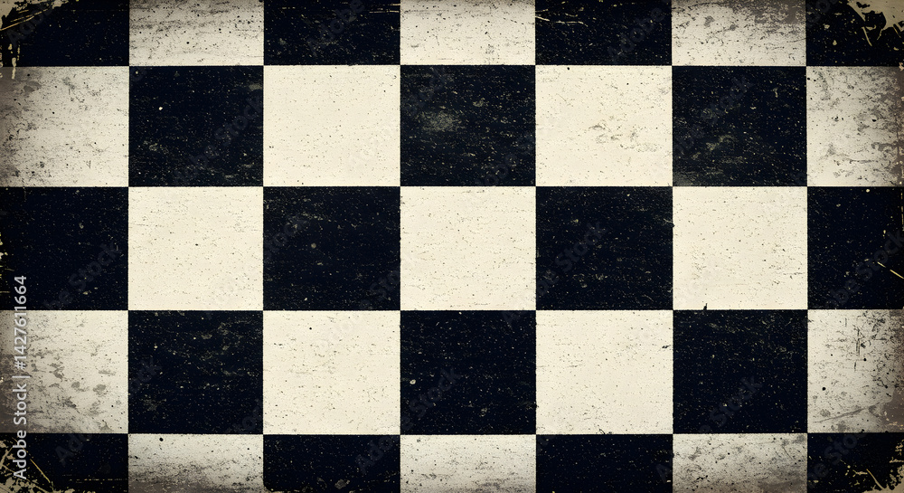 Poster distressed checkered pattern background with grunge texture for creative use