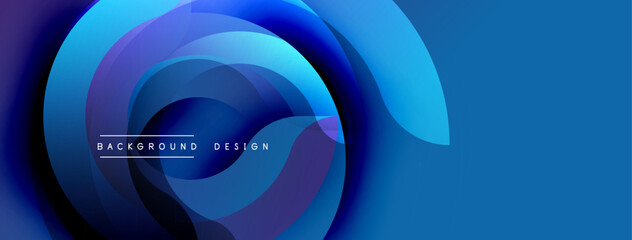 Abstract swirling layers create dynamic blue composition. Gradient shades blend, forming modern background design. Smooth curves suggest movement, depth.