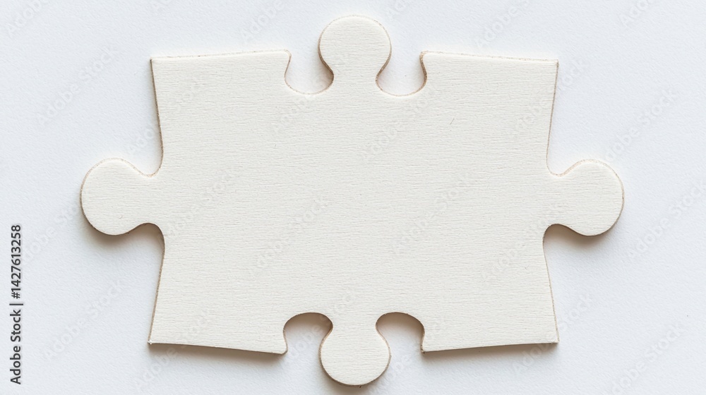 Aufkleber a single blank puzzle piece on a white background, symbolizing completion and the search for the mis