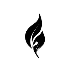 Abstract black leaf design on white background, concept for eco-friendly brand identity and nature-inspired logo