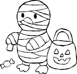 Halloween Goose Clipart – Cute Coquette Animal in Costume for Autumn Decor and Spooky Projects