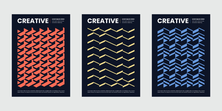 Modern poster background vector illustration, Set of backgrounds texture cover template with abstract geometric pattern shapes, Ideal design for social media, banner, flyer and brand identity