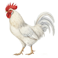 Fototapeta premium White rooster png rooster bird png farm rooster png white cock png proud rooster png transparent background image