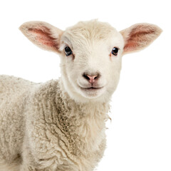 Fototapeta premium Young sheep png lamb png juvenile sheep png farm animal png white lamb png transparent background image