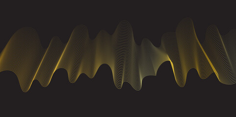 Modern multicolor gradient flowing wave lines, Parallel lines of vibrant color, Stylized line art background, curving and wavy gradient lines against a black background.