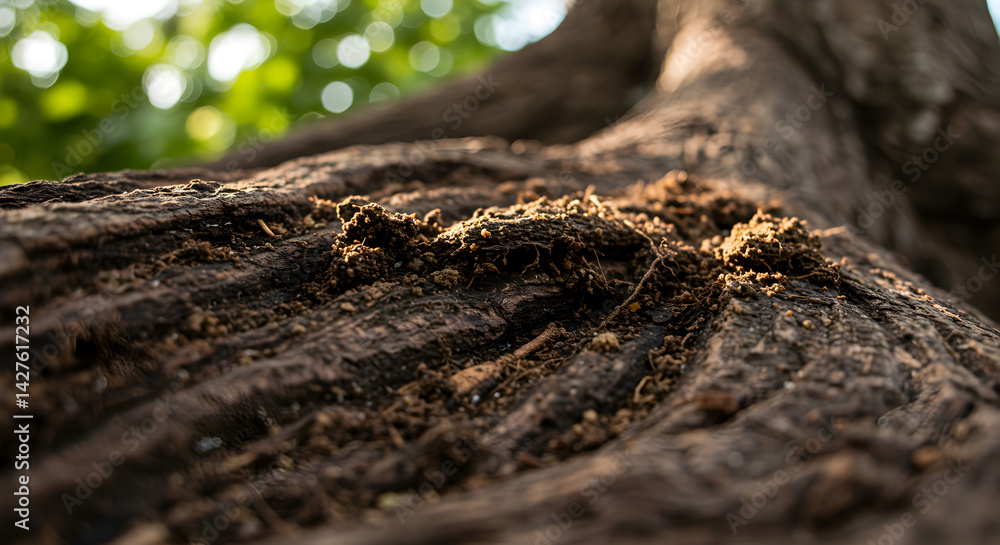 Poster textured tree trunk creates a dynamic and rustic natural background