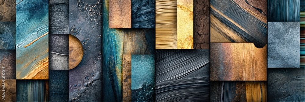Aufkleber oil textures enhance a modern typography mockup on a vibrant, abstract background showcasing intrica