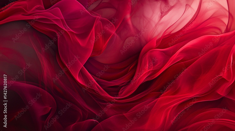 Poster abstract red glitter wave in white background, a vibrant abstract depiction of flowing red waves, co