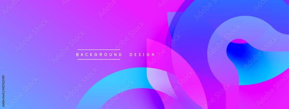 Poster abstract fluid shapes blend vibrant purple, blue hues. modern design evokes energy, movement. gradie