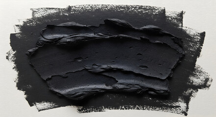 Abstract Black Paint Stroke On Canvas Creates An Elegant Contemporary Backdrop