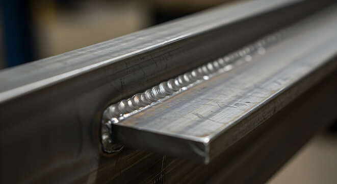 Metal Welding Seamless Steel Industrial Joint Close Up View