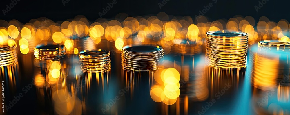 Aufkleber lights of glowing fiber optic cables with soft network connection concept. close-up of shimmering co
