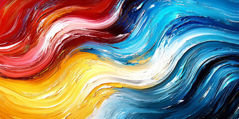  Vibrant Abstract Swirl of Red, Blue, and Yellow