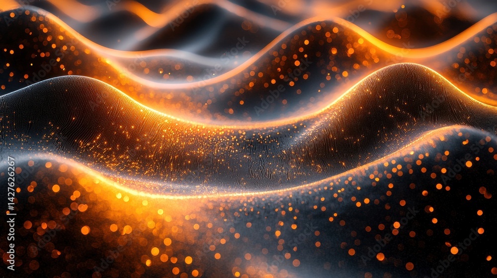 Aufkleber mesmerizing waves of luminous energy a futuristic digital abstract background bursting with dynamic 