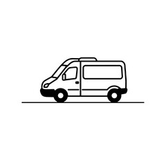 Obraz premium Sleek delivery van icon on white backdrop, sustainable transport concept