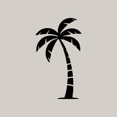 Minimal palm tree silhouette illustration with tropical ambiance and elegant linework style