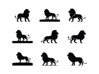 silhouette of lions