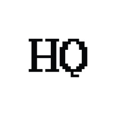 HQ monogram logo design letter text name symbol monochrome logotype alphabet character simple logo