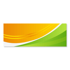 Abstract background green orange banner presentation elegant full