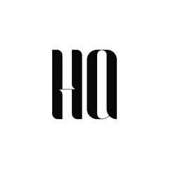 HQ monogram logo design letter text name symbol monochrome logotype alphabet character simple logo